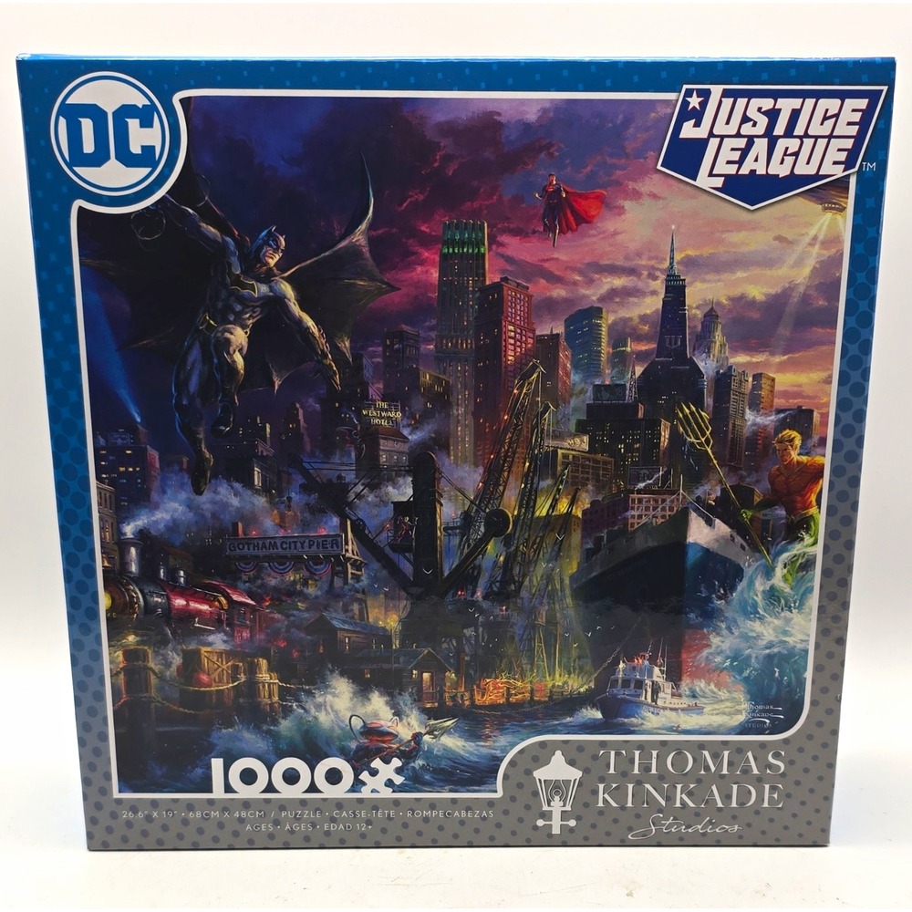 Thomas Kinkade Studios Justice League 1000pc Interlocking Cardboard Puzzle